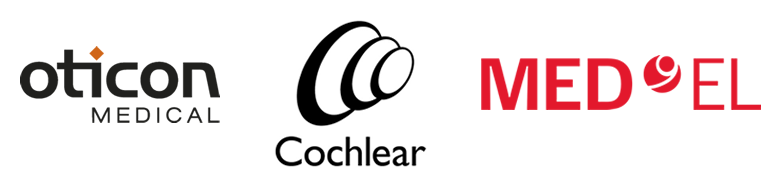 Oticon Medical, Cochlear, Med El logos