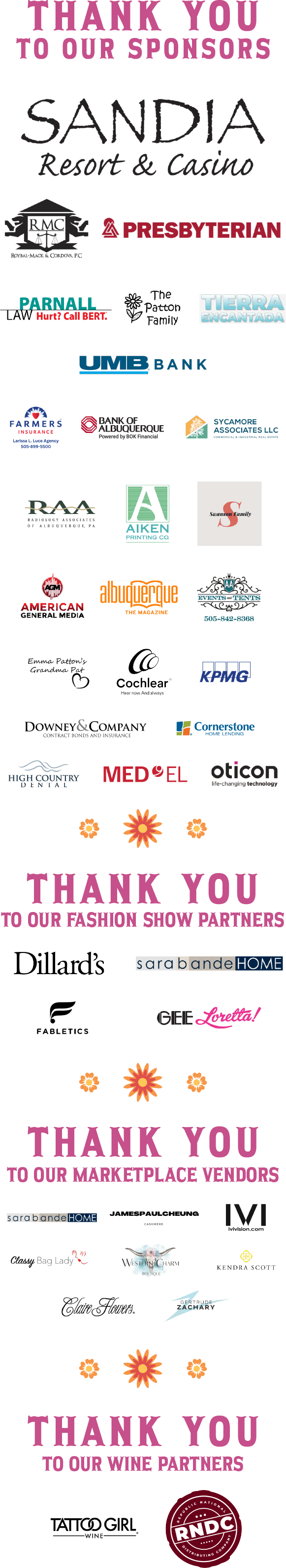 logos of sponsors